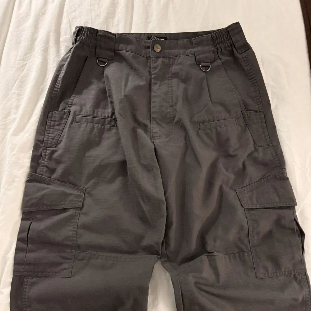 CQR Tactical Ripstop Pants Mens 32x32 Grey Straight Relaxed Fit Cargo
